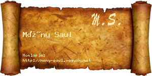 Mány Saul névjegykártya